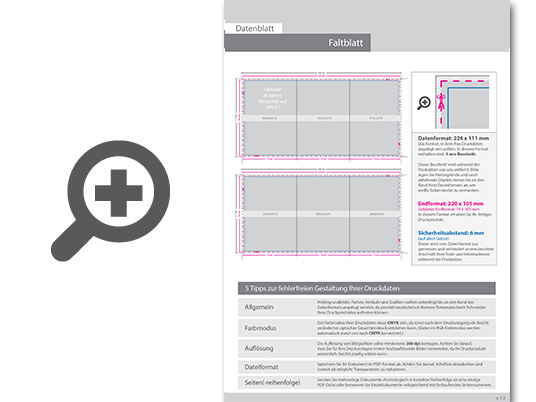 Product Bild hochglanz-uv-lack_faltblatt__gefalzt_auf_din_a7__vertikaler_wickelfalz__6-seitig