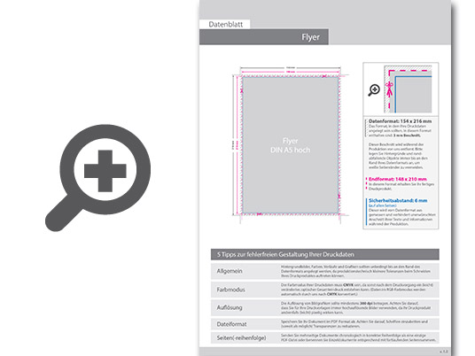 Product Bild multiloft-flyer_din_a5_hoch_(14_8_cm_x_21_0_cm)_beidseitig_folienkaschiert_matt__4_4_farbig_(beidseitiger_druck)