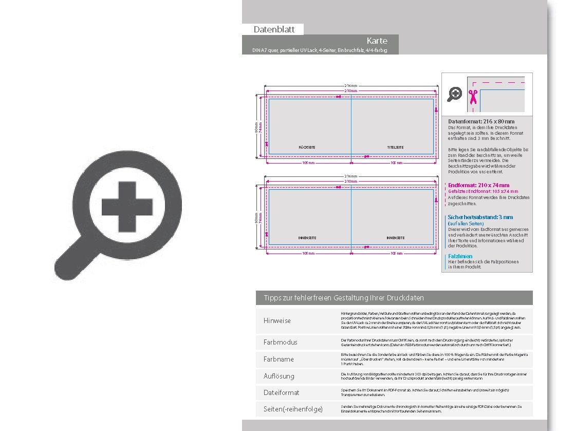 Product Bild einladungskarte_din_a7_quer_4-seiter_4_4_farbig_mit_beidseitig_partieller_uv-lackierung