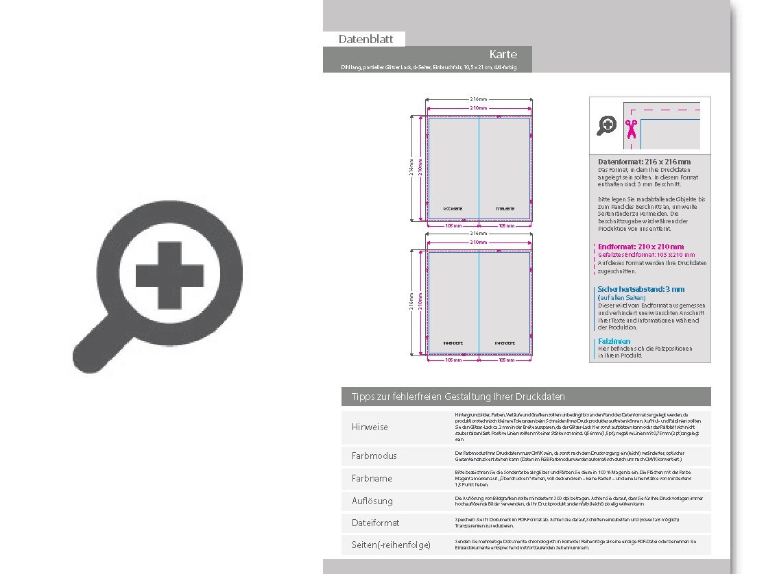 Product Bild einladungskarte_din_lang_4-seiter_4_4_farbig_mit_beidseitig_partieller_glitzer-lackierung