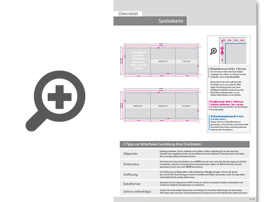 Product Bild speisekarte__gefalzt_auf_quadrat_14_8_cm_x_14_8_cm__6-seiter_(zickzackfalz)
